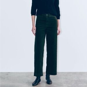 Everlane Forest Dark Green Corduroy Sailor Pants - like new